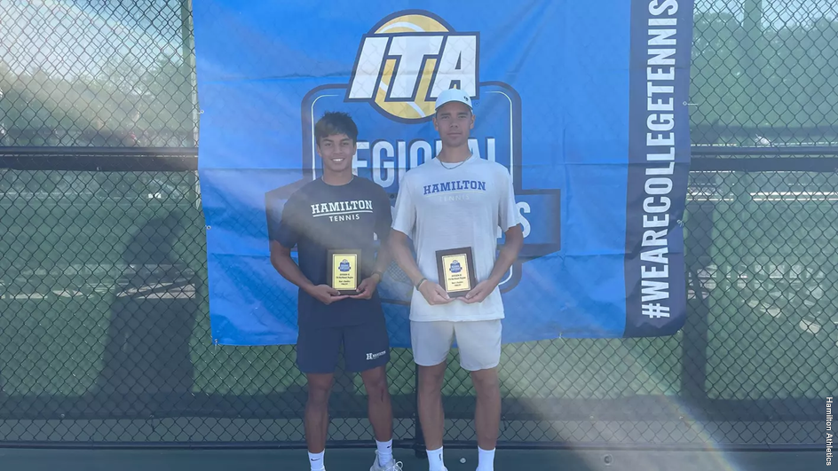 Hamilton's Lleyton Mendieta and Villem Aadamsoo, 2025 ITA Northeast Regional Doubles Finalist